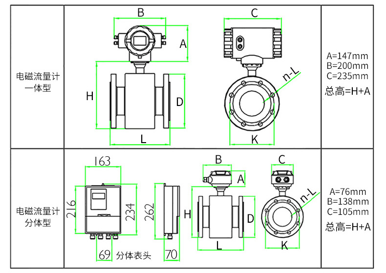 氫氧化鈉溶液流量計外形尺寸圖