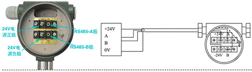 空氣流量表RS485通訊信號(hào)輸出接線圖