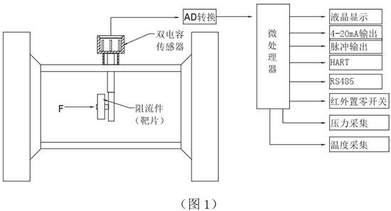 智能靶式流量計(jì)工作原理圖